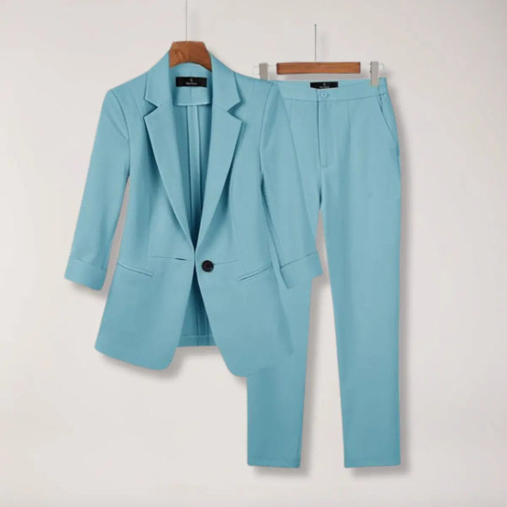 Women’s Blazer and Trousers Suit Set Tailored Two Piece Outfit
