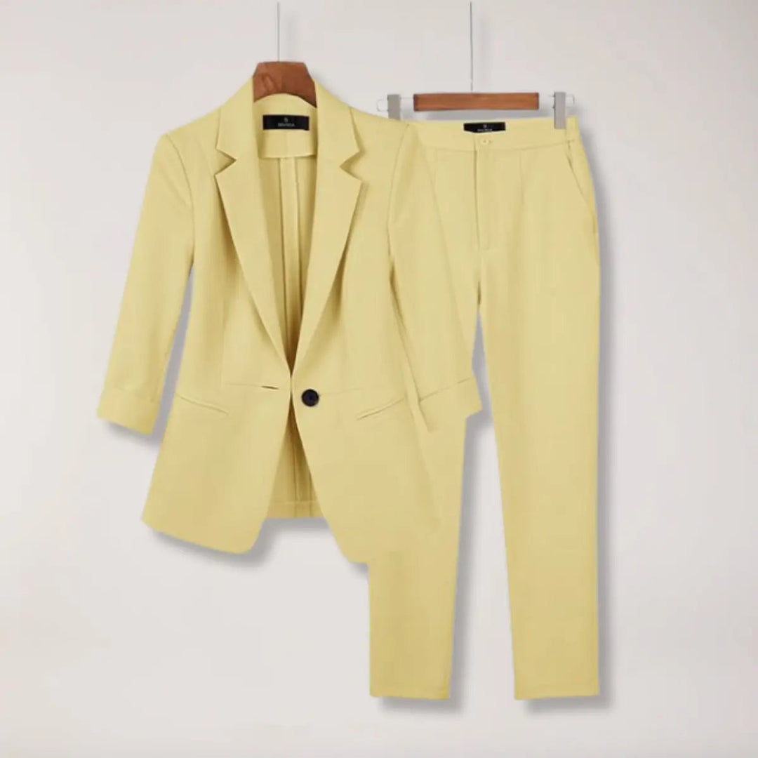 Women’s Blazer and Trousers Suit Set Tailored Two Piece Outfit