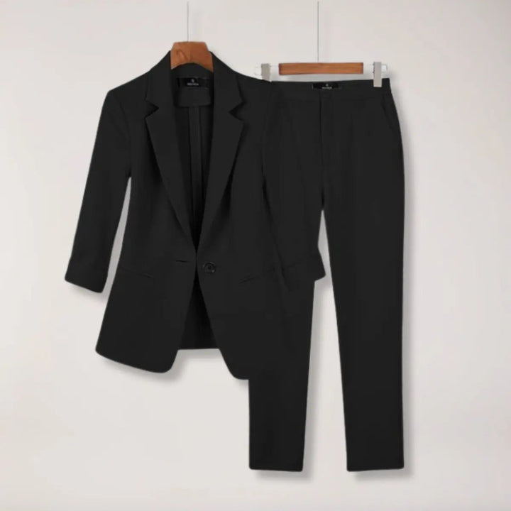 Women’s Blazer and Trousers Suit Set Tailored Two Piece Outfit