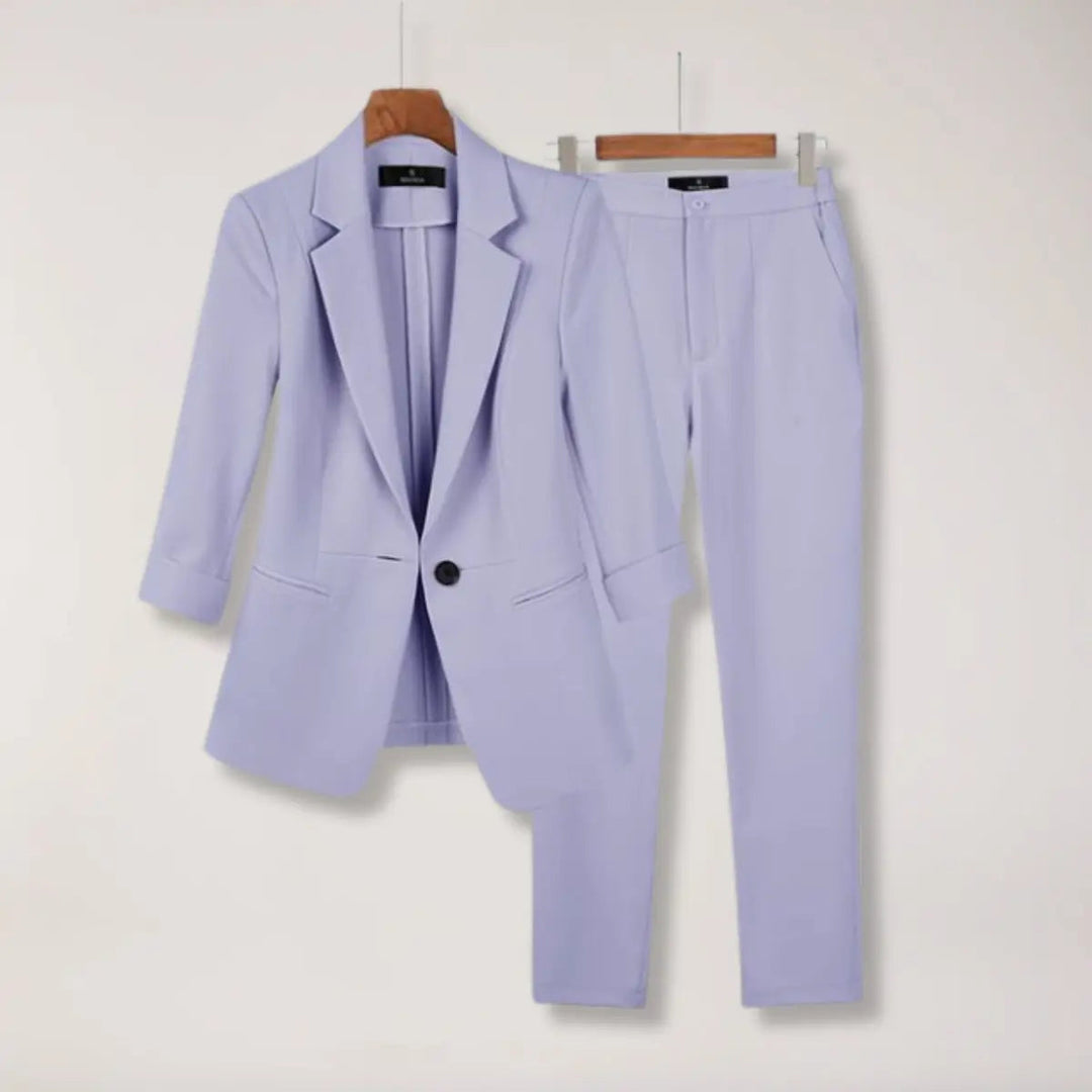 Women’s Blazer and Trousers Suit Set Tailored Two Piece Outfit