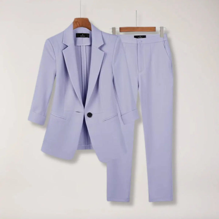 Women’s Blazer and Trousers Suit Set Tailored Two Piece Outfit