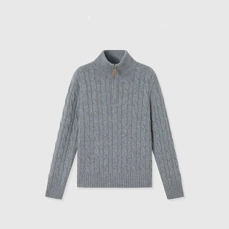 Women's Fashionable Polo Sweater with Zeeper