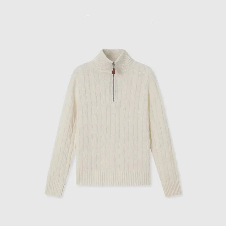 Women's Fashionable Polo Sweater with Zeeper