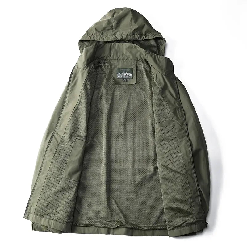 Men’s Waterproof Hooded Jacket Lightweight Windbreaker Coat