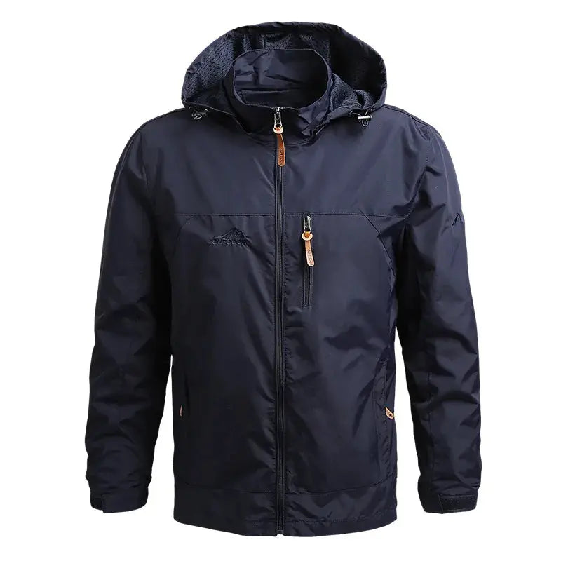 Waterproof Jacket with Adjustable Hood for men