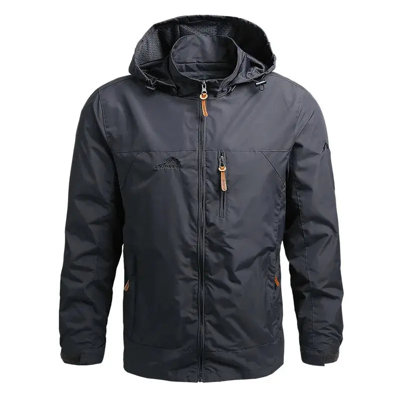 Waterproof Jacket with Adjustable Hood for men
