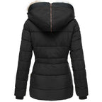 Women’s Hooded Puffer Jacket Quilted Winter Coat with Fur Lining