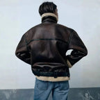 Women’s Aviator Jacket Faux Leather Shearling Lined Zip-Up Coat
