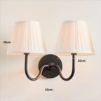 Double Wall Light with Linen Shades French Farmhouse Sconce