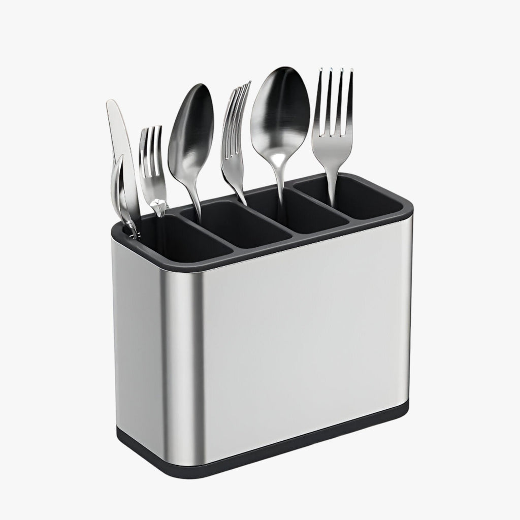 Stainless Steel Cutlery Holder with Drainage Kitchen Utensil Organizer