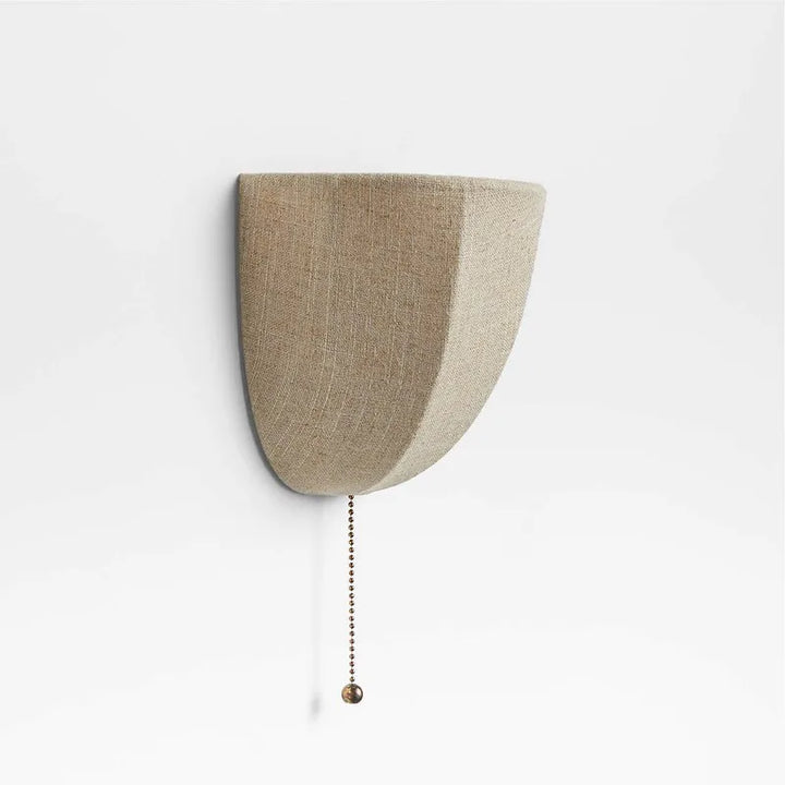 Wall Sconce with Linen Shade & Pull Chain Bedside Light