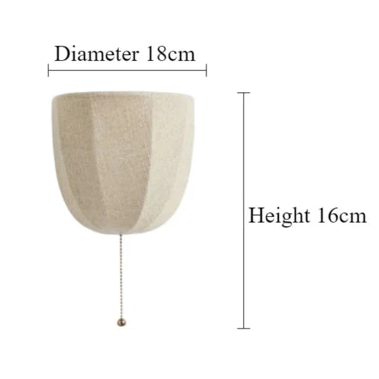 Wall Sconce with Linen Shade & Pull Chain Bedside Light