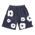 Floral Print Denim Shorts Pants