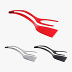 2-in-1 Silicone Spatula Tongs Non-Stick Cooking Utensil Tool