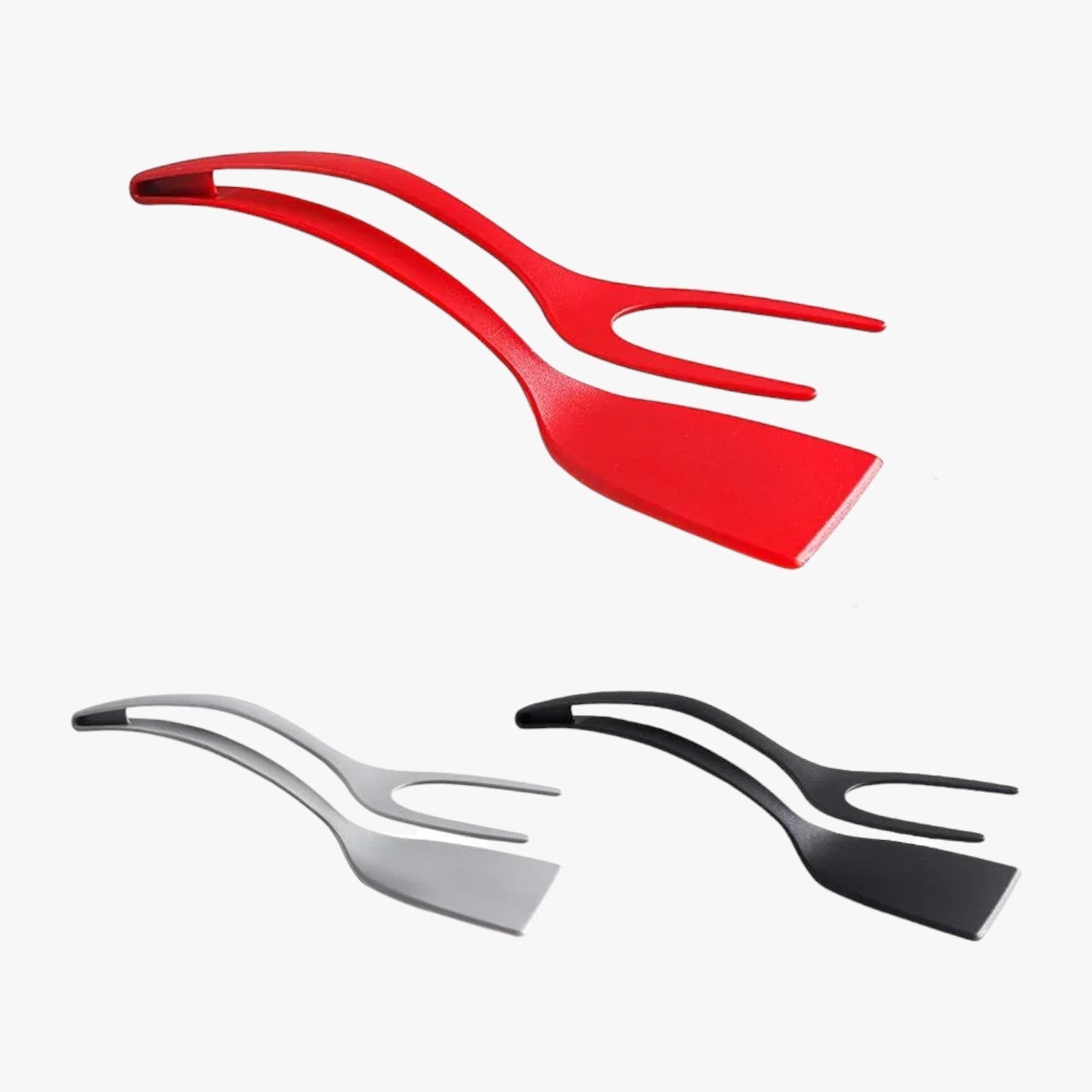 2-in-1 Silicone Spatula Tongs Non-Stick Cooking Utensil Tool
