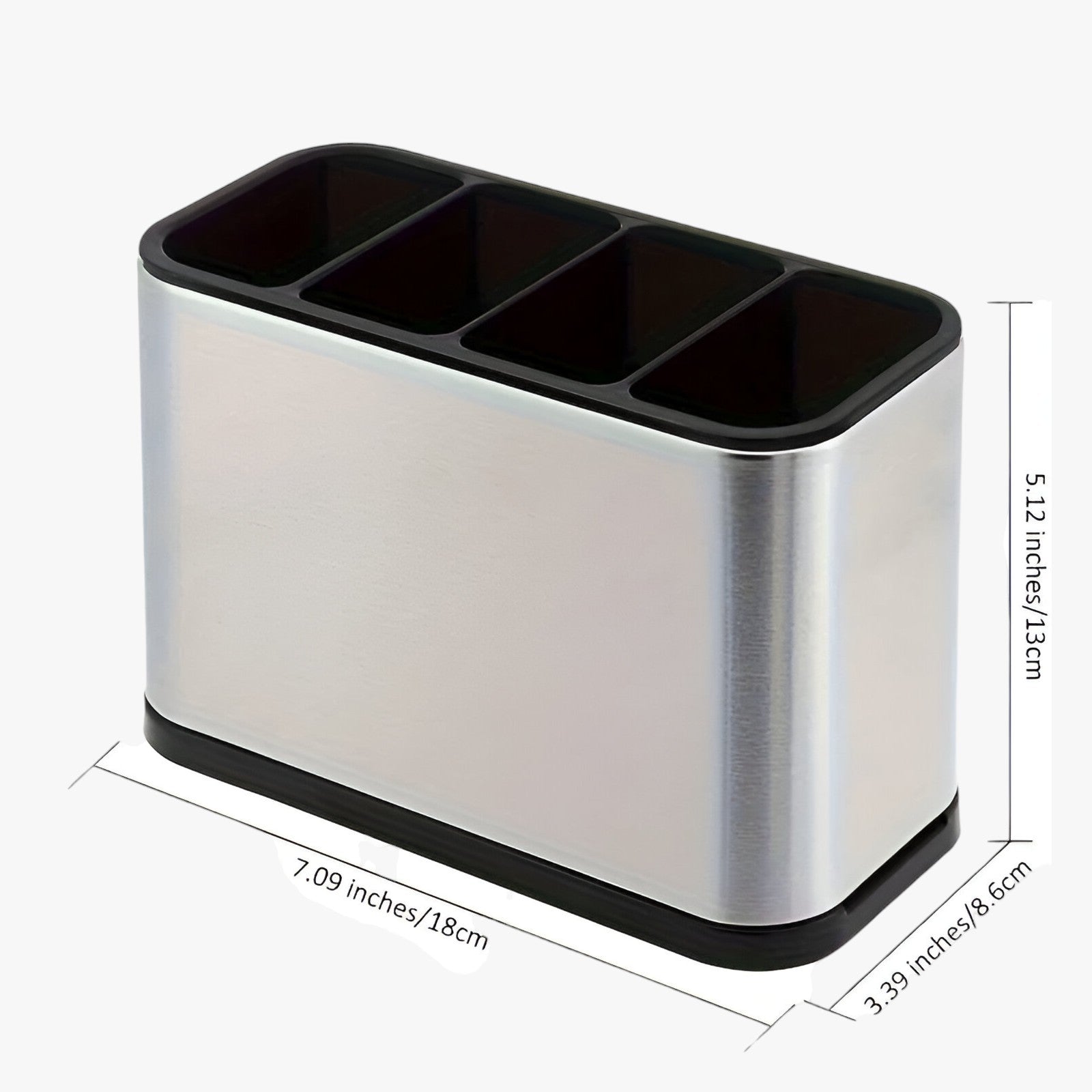 Stainless Steel Cutlery Holder with Drainage Kitchen Utensil Organizer