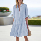 Striped Short Sleeve Summer Dress