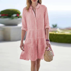 Striped Short Sleeve Summer Dress