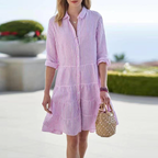 Striped Short Sleeve Summer Dress