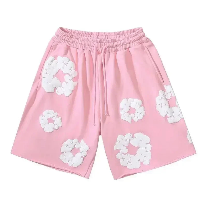 Floral Print Denim Shorts Pants