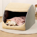 Cozy Covered Dog Bed Soft Plush Pet House for Small Dogs