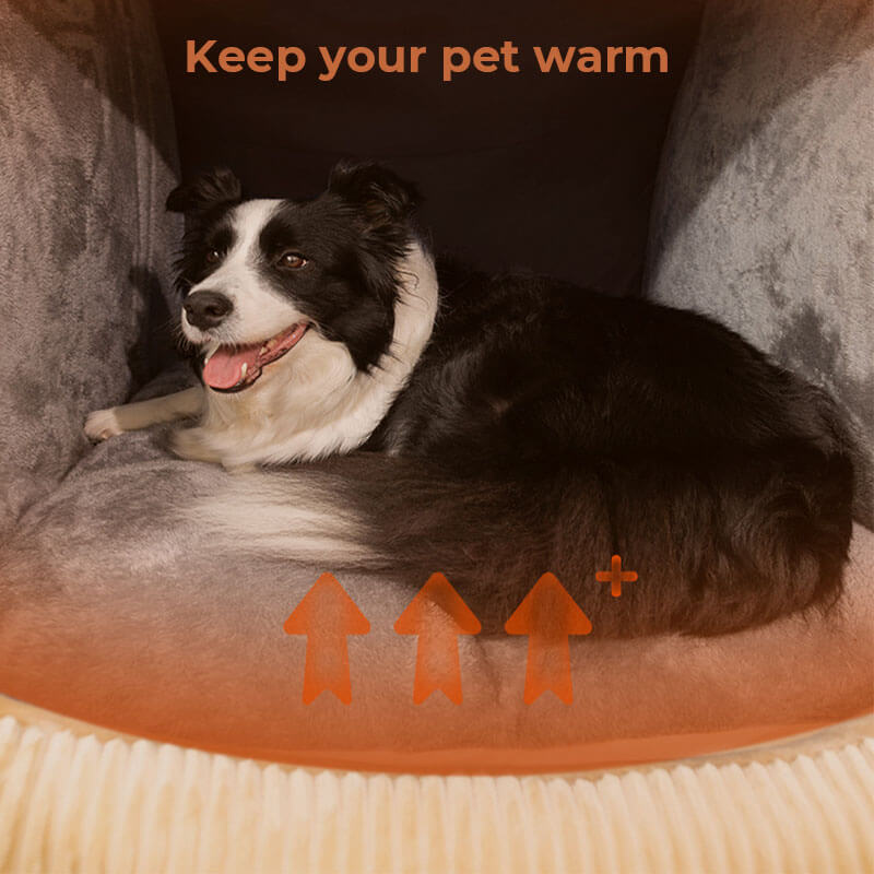 Cozy Covered Dog Bed Soft Plush Pet House for Small Dogs