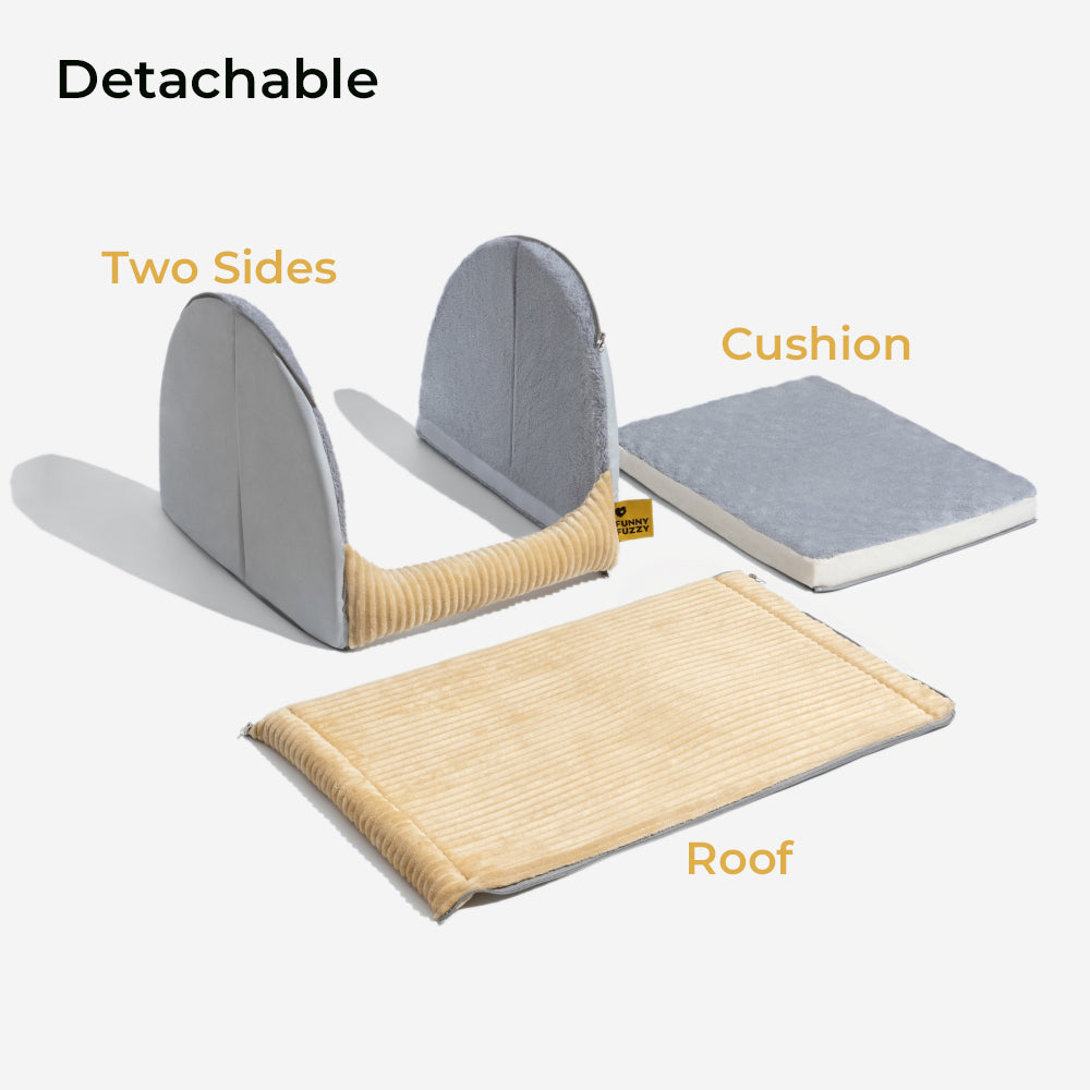 Cozy Covered Dog Bed Soft Plush Pet House for Small Dogs