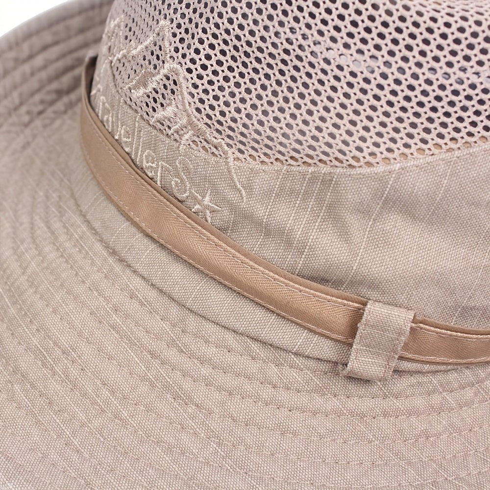 Breathable Outdoor Sun Hat Mesh Wide Brim Hiking Fishing Cap