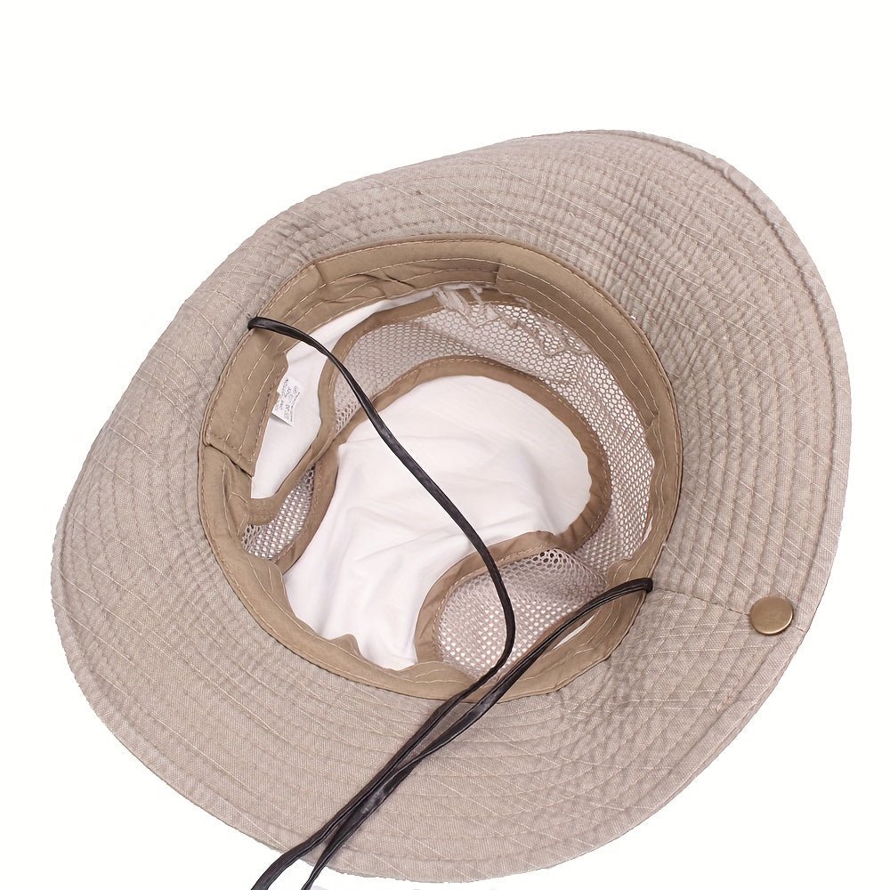 Breathable Outdoor Sun Hat Mesh Wide Brim Hiking Fishing Cap