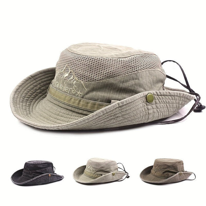 Breathable Outdoor Sun Hat Mesh Wide Brim Hiking Fishing Cap