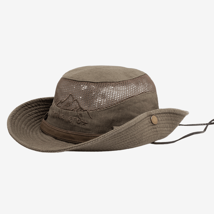 Breathable Outdoor Sun Hat Mesh Wide Brim Hiking Fishing Cap