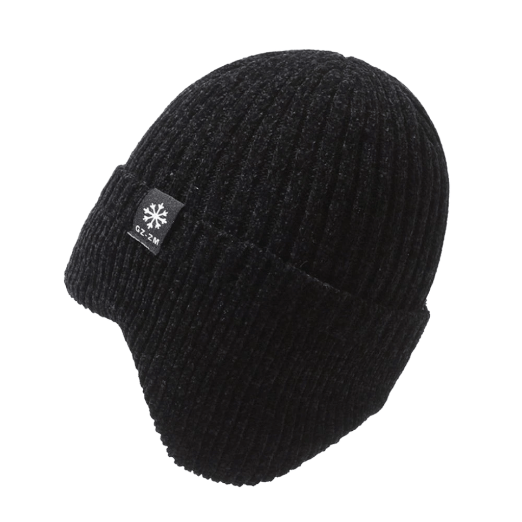 Men’s Fleece-Lined Knit Winter Hat with Ear Flaps