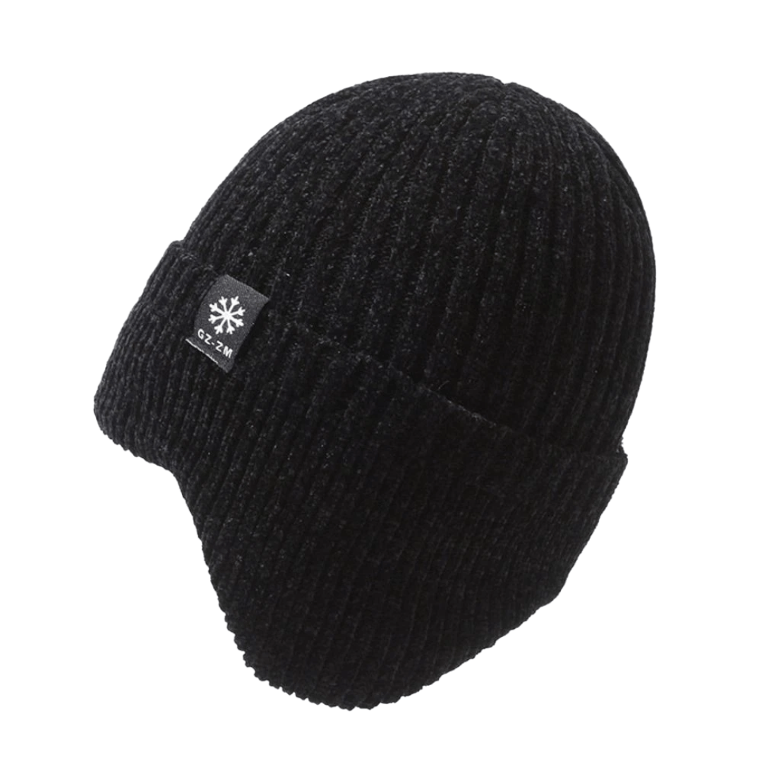 Men’s Fleece-Lined Knit Winter Hat with Ear Flaps