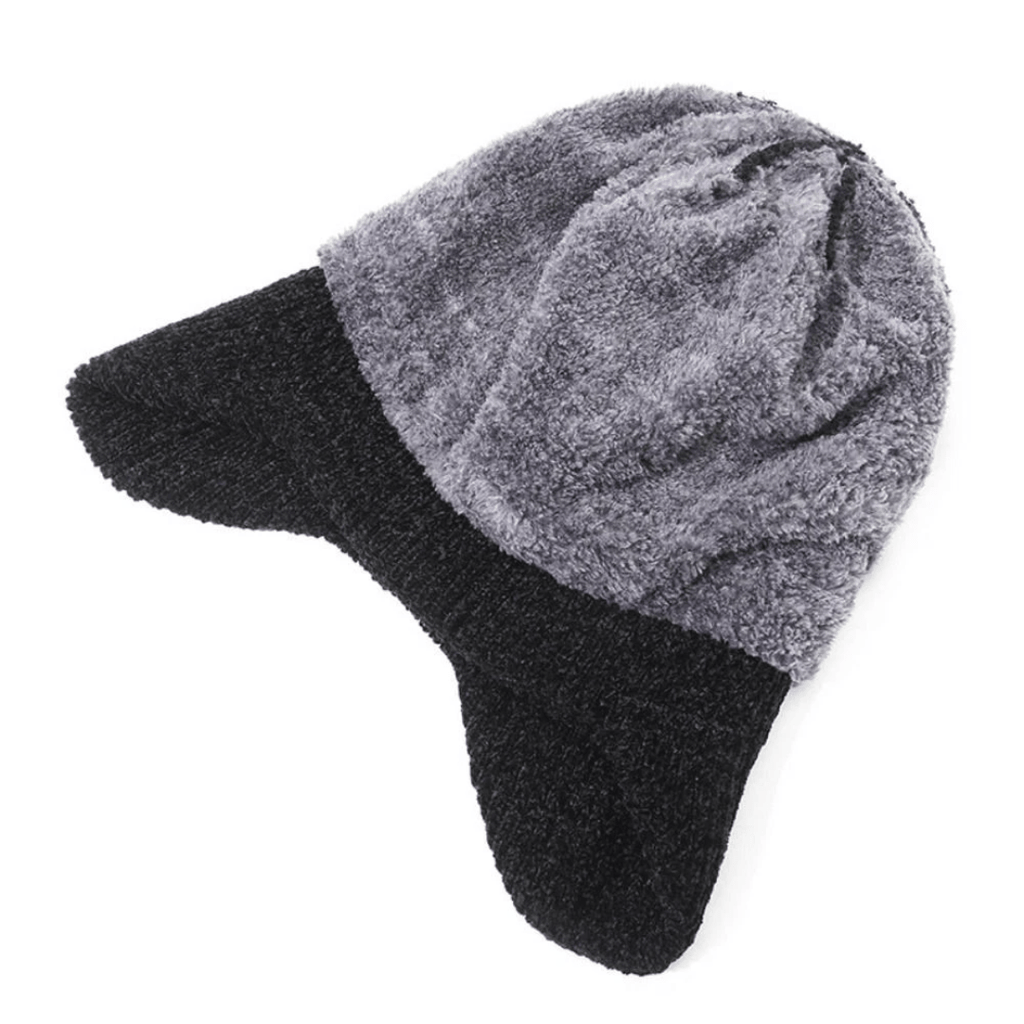 Men’s Fleece-Lined Knit Winter Hat with Ear Flaps
