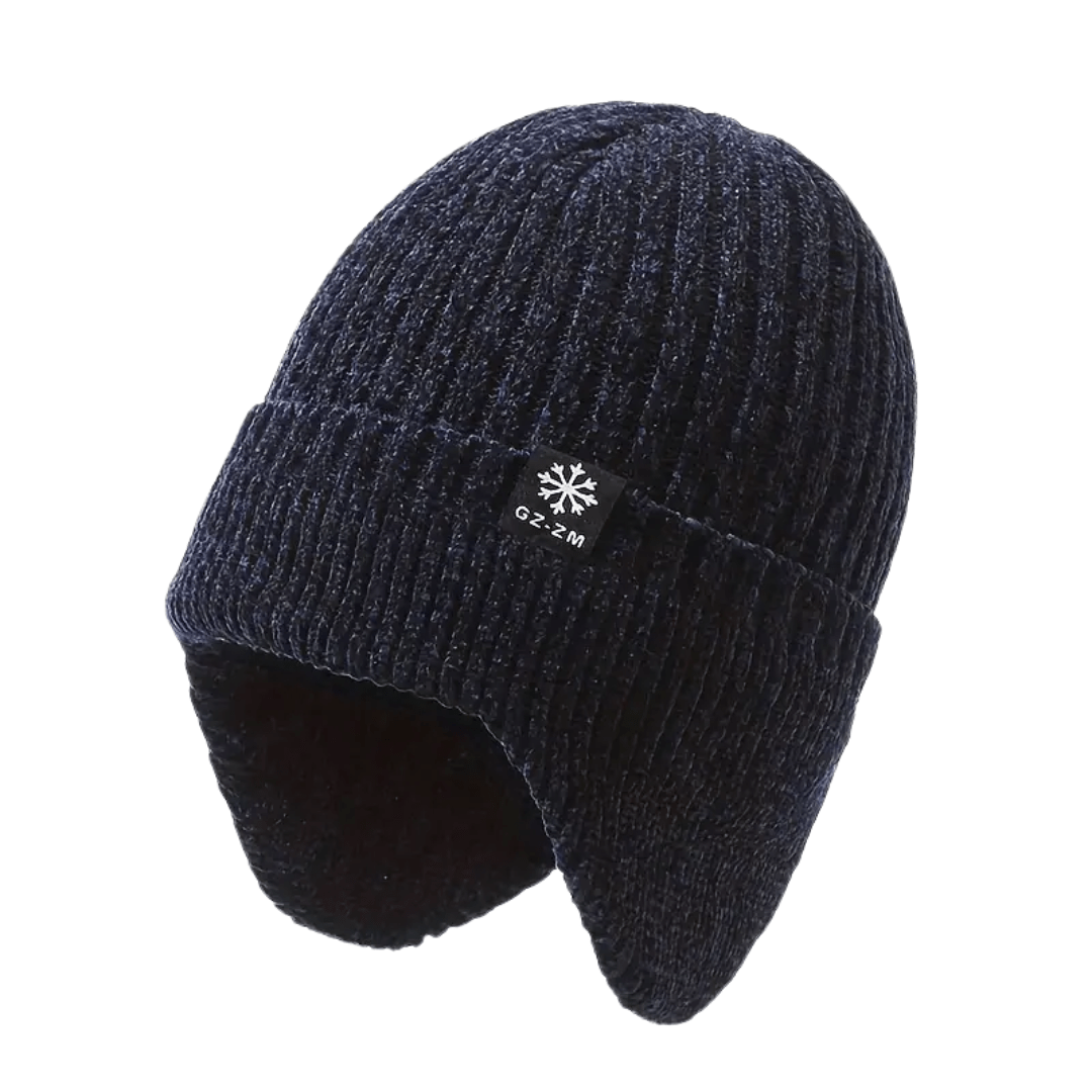 Men’s Fleece-Lined Knit Winter Hat with Ear Flaps