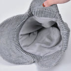Winter Knit Hat with Ear Flaps & Visor Warm Outdoor Cap
