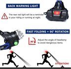 Rechargeable LED Headlamp Zoom Focus USB Outdoor Head Light