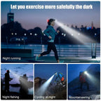 Rechargeable LED Headlamp Zoom Focus USB Outdoor Head Light