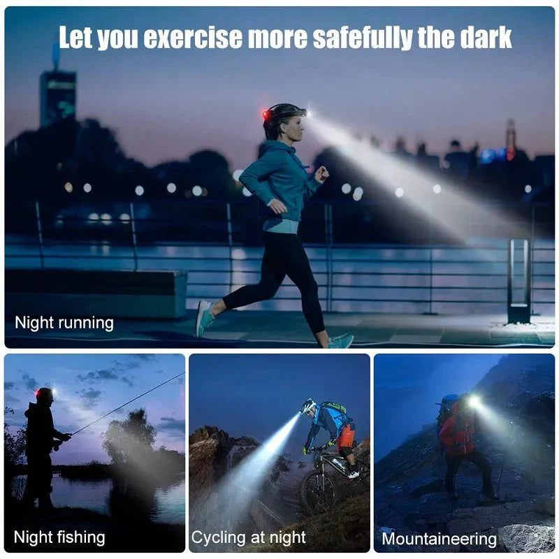 Rechargeable LED Headlamp Zoom Focus USB Outdoor Head Light