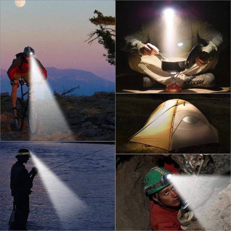 Rechargeable LED Headlamp Zoom Focus USB Outdoor Head Light