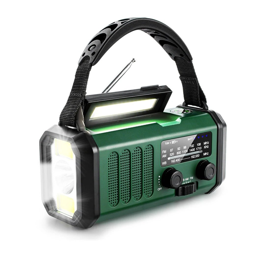 Emergency Weather Radio Solar Hand Crank USB LED Light 10000mAh