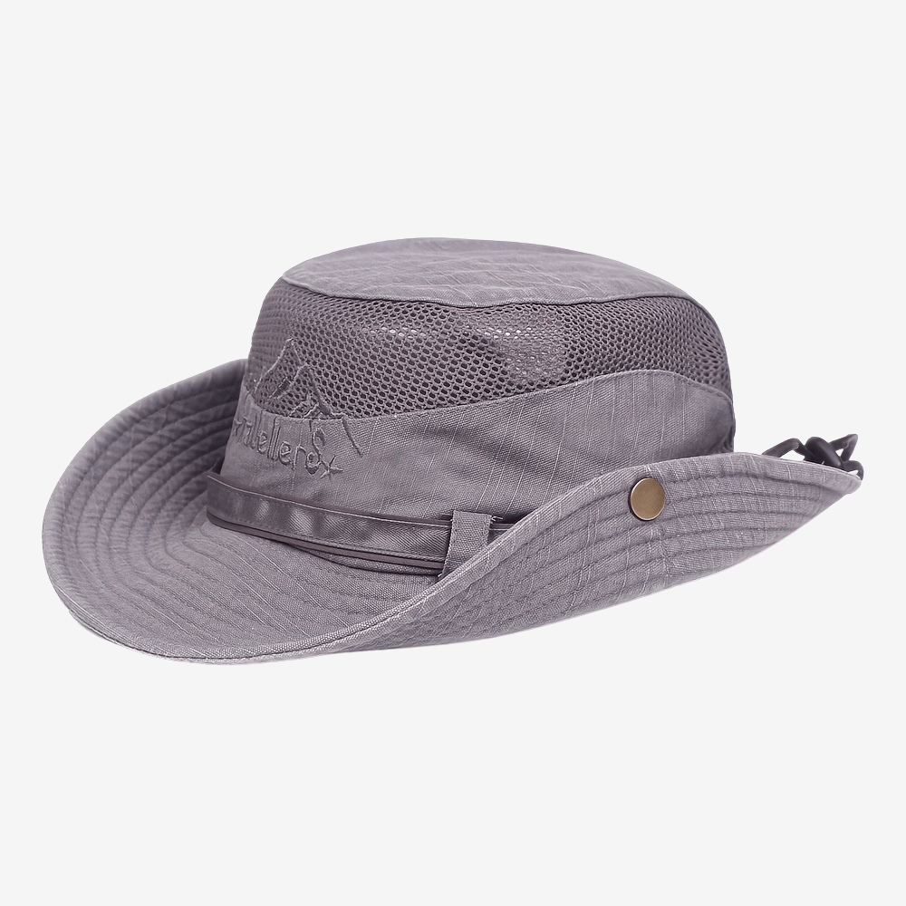 Breathable Outdoor Sun Hat Mesh Wide Brim Hiking Fishing Cap