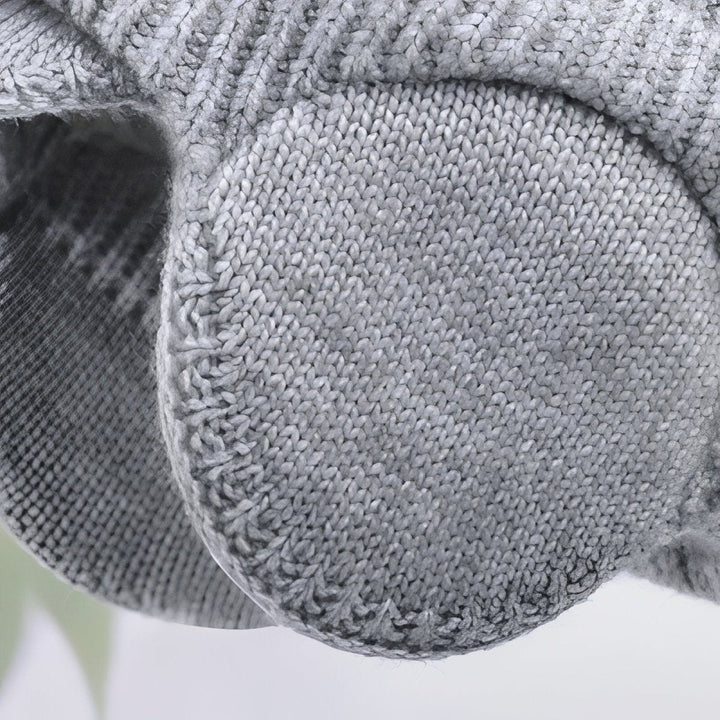 Knitted Winter Hat with Ear Flaps and Visor