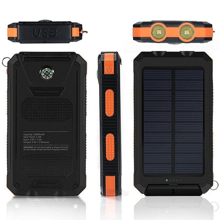Solar Power Bank 10000 mAh Waterproof Shockproof