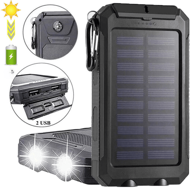 Solar Power Bank 10000 mAh Waterproof Shockproof