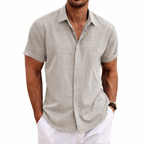 Men's Short Sleeve Button Up Linen Shirt