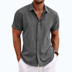 Men's Short Sleeve Button Up Linen Shirt