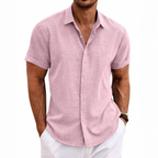 Men's Short Sleeve Button Up Linen Shirt