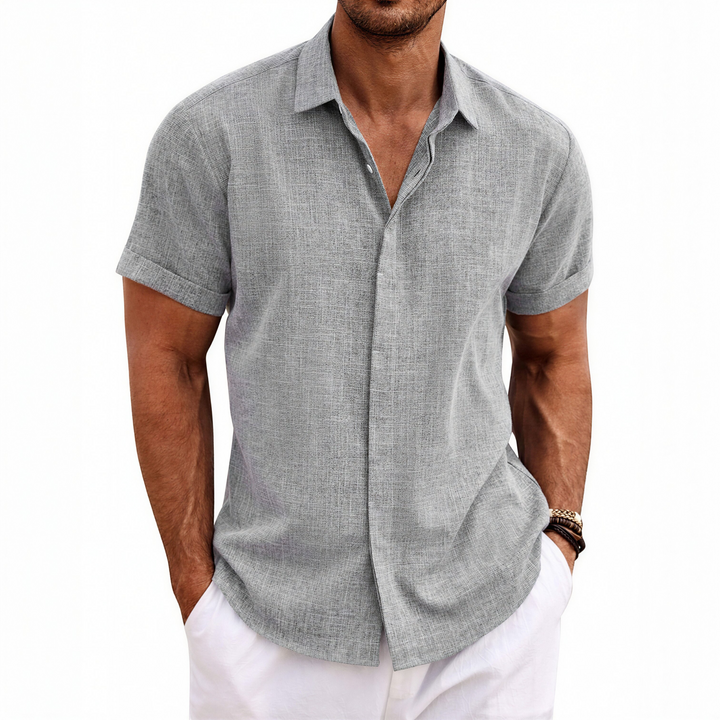 Men's Short Sleeve Button Up Linen Shirt