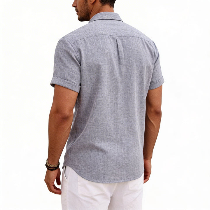 Men's Short Sleeve Button Up Linen Shirt